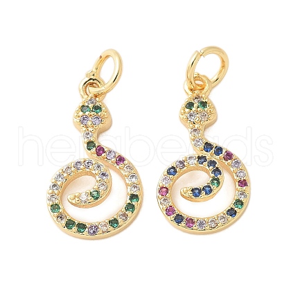 Brass Micro Pave Cubic Zirconia Pendants KK-U056-49G-1