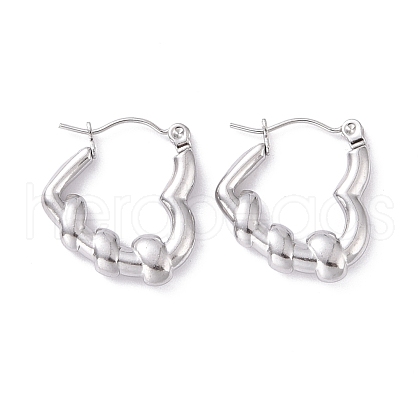 Non-Tarnish 304 Stainless Steel Heart Hoop Earrings for Women EJEW-G293-20P-1