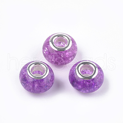 Crackle Resin European Beads RPDL-S012-B18-1