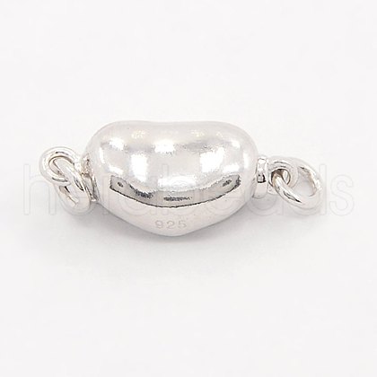 Anti-Tarnish Jewelry Necklace Clasps Rhodium Plated 925 Sterling Silver Box Clasps STER-M019-07S-1
