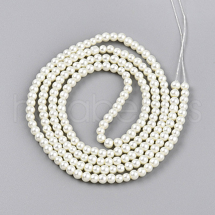 Baking Painted Pearlized Glass Pearl Bead Strands HY-T002-02A-02-1