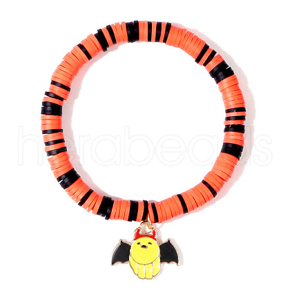 Ghostly Polymer Clay Heishi Stretch Bracelets BH7010-3-1