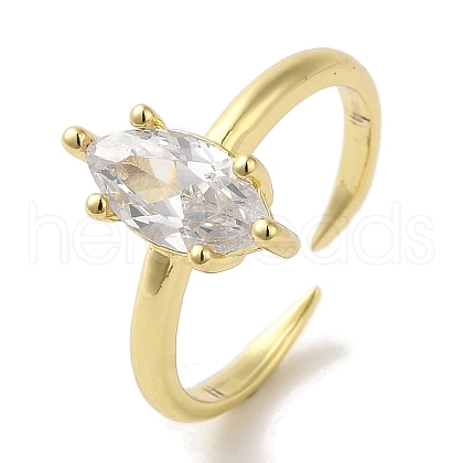 Mother's Day Rings Rack Plating Brass Micro Pave Cubic Zirconia Adjustable Rings RJEW-H228-03G-02-1