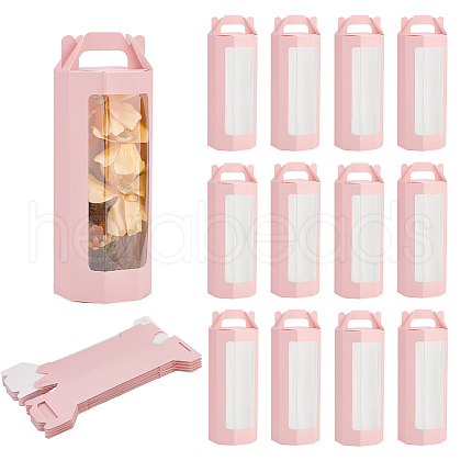 10Pcs Paper Gift Storage Boxes with Visible Window CON-WH0088-98A-1