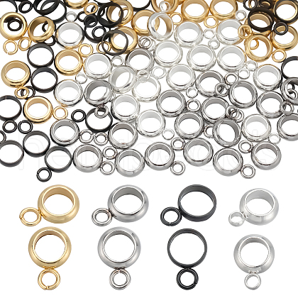 SUNNYCLUE 80Pcs 4 Styles 304 & 201 Stainless Steel Tube Bails STAS-SC0007-67-1