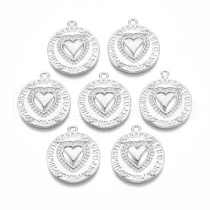 Brass Micro Pave Cubic Zirconia Pendants KK-T062-03P-NF-1