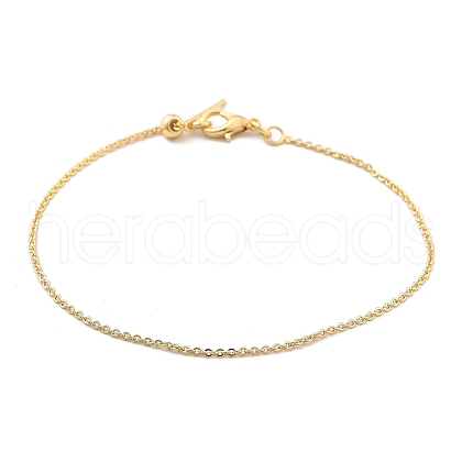 Stainless Steel Cable Chain Bracelets for Men Women BJEW-G736-11G-1