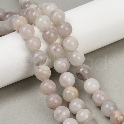 Natural Pink Rabbit Hair Rutilated Quartz Beads Strands G-H093-B05-12mm-1