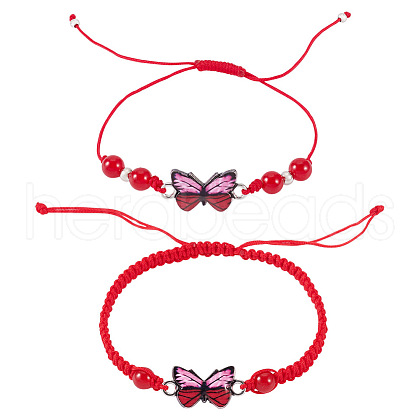 Adjustable Nylon Braided Bead Bracelets BJEW-TA00486-1