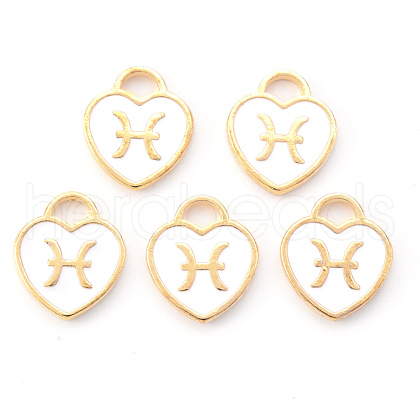 Light Gold Plated Alloy Enamel Pendants ENAM-R136-30-02-1