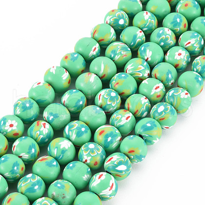 Handmade Polymer Clay Beads Strands CLAY-N008-055-02-1