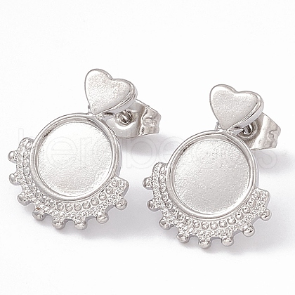 Non-Tarnish 304 Stainless Steel Stud Earring Findings EJEW-G338-02P-1