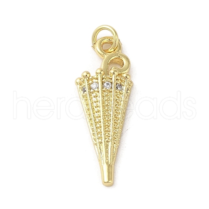 Rack Plating Brass Micro Pave Cubic Zirconia Pendants X-KK-C052-25G-1