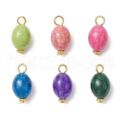 Crackle Opaque Acrylic Pendants PALLOY-JF03931-02-1