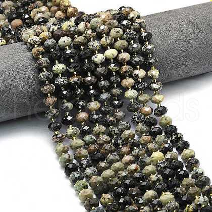 Natural African Turquoise(Jasper) Beads Strands G-P573-A28-01-1