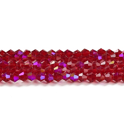 Transparent Electroplate Glass Beads Strands GLAA-F029-2mm-D27-1