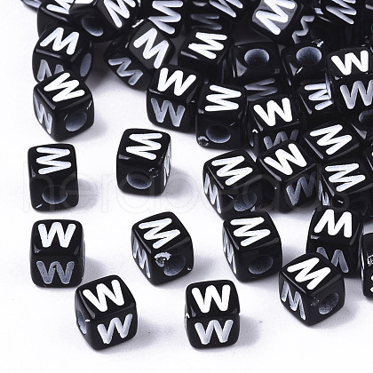 Opaque Acrylic Beads SACR-N002-01W-1