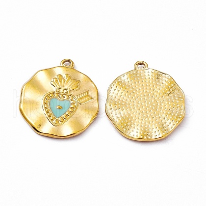 PVD Vacuum Plating 201 Stainless Steel Enamel Pendants STAS-J401-VC1025-1