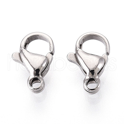 304 Stainless Steel Lobster Claw Clasps STAS-T065-10mm-34P-1
