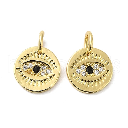 Rack Plating Brass Cubic Zirconia European Dangle Charms KK-K349-25G-1