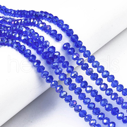 Electroplate Glass Beads Strands EGLA-A034-T6mm-B27-1