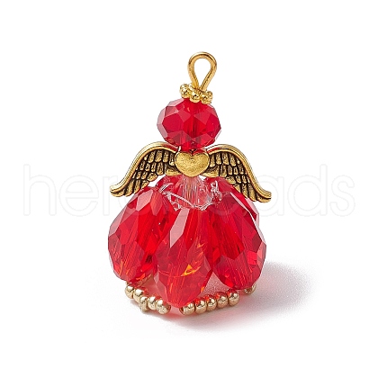 Faceted Glass Pendants PALLOY-MZ00582-05-1