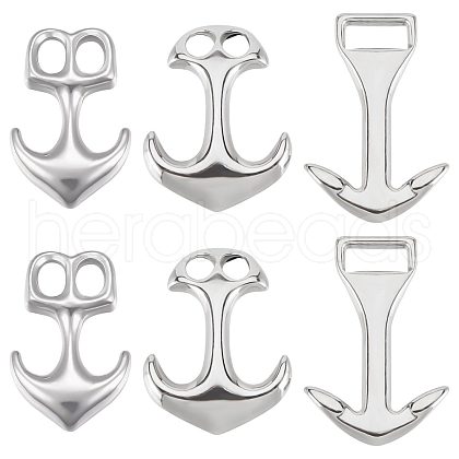 SUNNYCLUE 6Pcs 3 Styles 304 Stainless Steel Hook Clasps STAS-SC0004-36-1