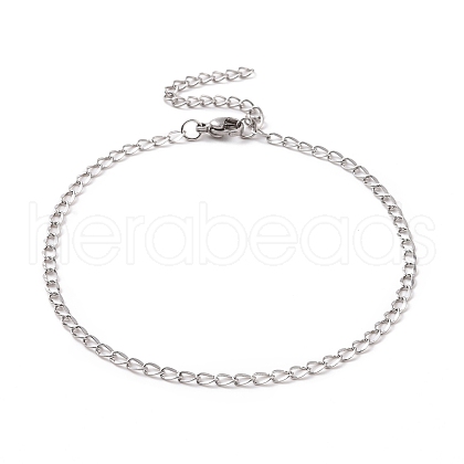 Non-Tarnish 304 Stainless Steel Curb Chain Bracelet for Men Women BJEW-E031-15P-01-1