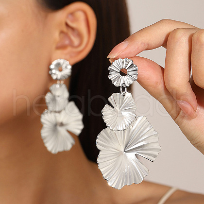 Alloy Dangle Stud Earrings WG18C50-03-1