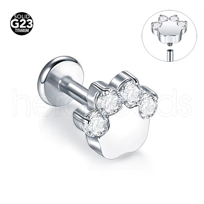G23 Titanium Micro Pave Clear Cubic Zirconia Cartilage Earrings WG0DE3D-17-1
