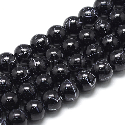 Drawbench Glass Beads Strands DGLA-S115-4mm-L16-1