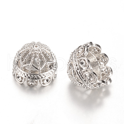 Alloy Bead Cap Rhinestone Settings PALLOY-S090-36P-LF-1