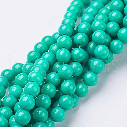 Natural Mashan Jade Round Beads Strands X-G-D263-6mm-XS15-1