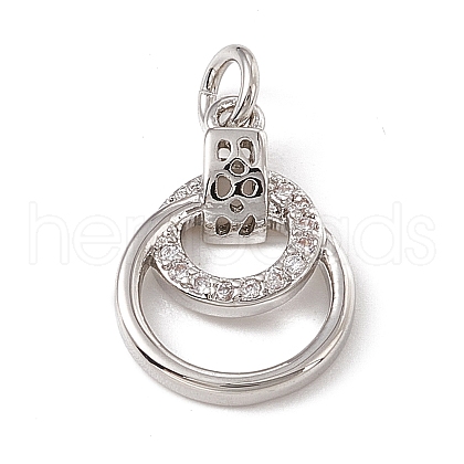 Brass Micro Pave Cubic Zirconia Charms ZIRC-F132-79P-1