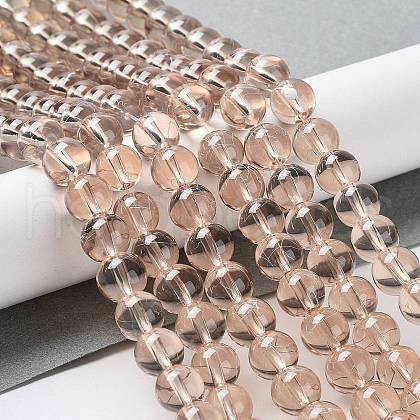 Drawbench Transparent Glass Round Beads Strands X-GLAD-Q012-8mm-10-1
