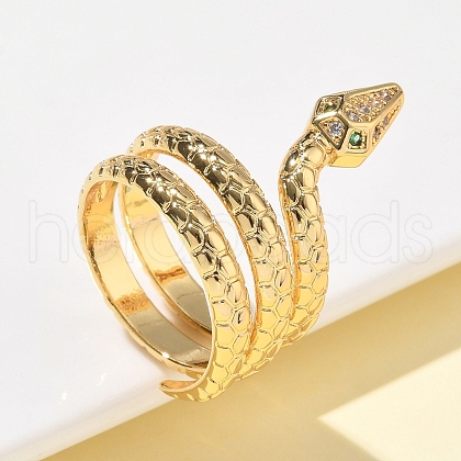 Brass Micro Pave Cubic Zirconia Finger Rings RJEW-Z101-01G-01-1