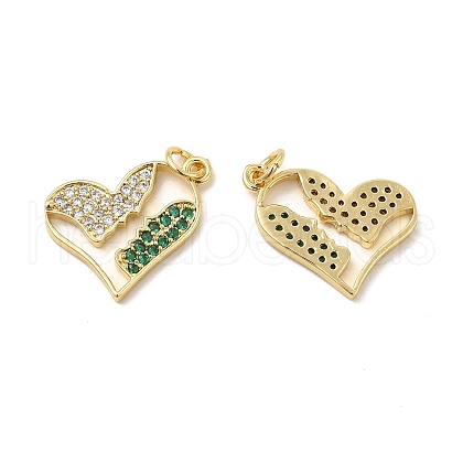 Brass Micro Pave Cubic Zirconia Pendants KK-E068-VB129-1