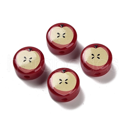 Printed Opaque Acrylic Beads OACR-V005-01-1