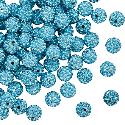 SUNNYCLUE 120Pcs Pave Disco Ball Beads RB-SC0004-84B-1