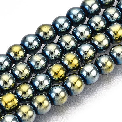 Electroplate Glass Beads Strands EGLA-T02-6mm-13A-1