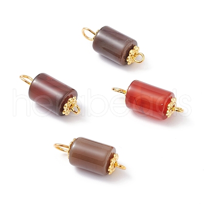 Natural Agate Link Connectors PALLOY-JF01083-02-1