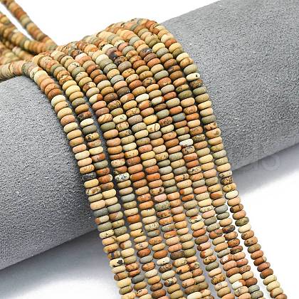 Natural Picture Jasper Beads Strands G-P575-A54-4x2mm-1