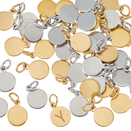 SUPERFINDINGS 48Pcs 2 Colors 304 Stainless Steel Charms STAS-FH0002-29A-1