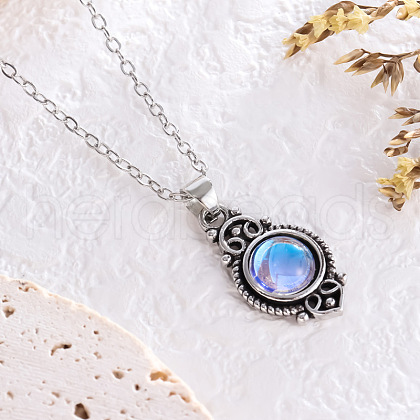Bohemian Style Horse Eye Alloy with Resin Pendant Necklaces for Women FS-WG56C17-05-1