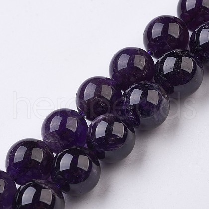 Natural Amethyst Bead Strands G-J376-20-14mm-1