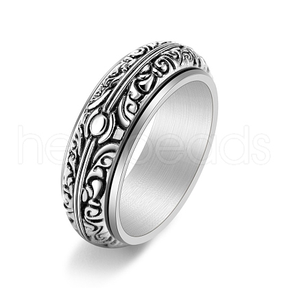 Rotatable Stainless Steel Finger Ring PW-WG74BEB-05-1