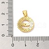 Brass Micro Pave Clear Cubic Zirconia Pendants FIND-Z041-18G-3