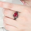 Heart Brass Micro Pave Cubic Zirconia Finger Rings FS-WG4D14B-04-3