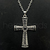 Alloy Rhinestone Cross Pendant Necklaces NX3454-7-1