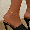 Brass Moon Heart Tassel Twisted Chain Anklets for Women YU8409-5